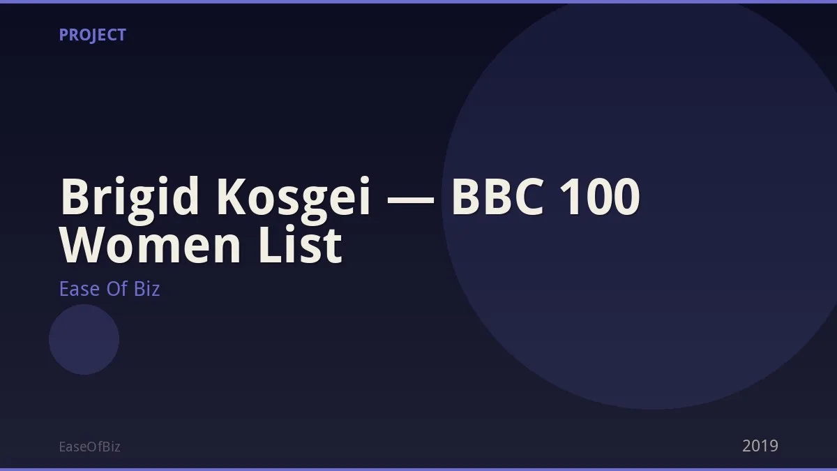 Brigid Kosgei — BBC 100 Women List