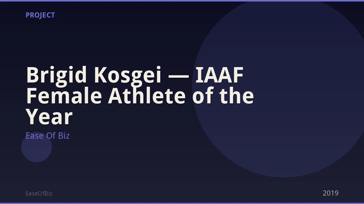 Brigid Kosgei — IAAF Female Athlete of the Year