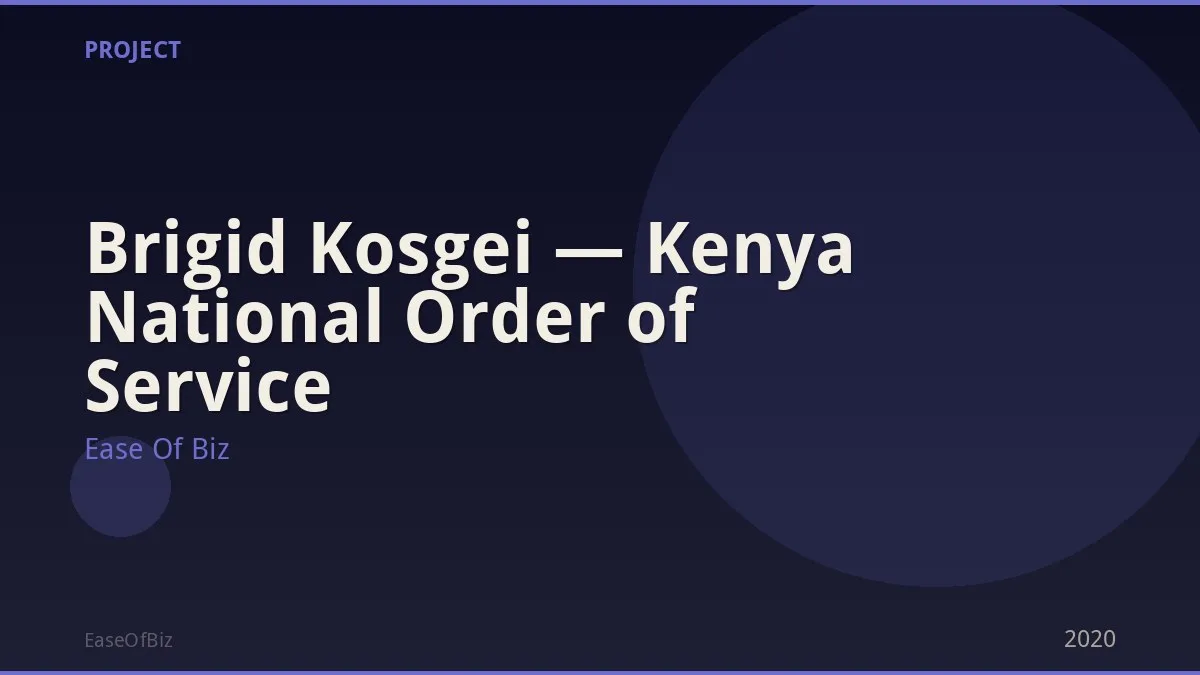 Brigid Kosgei — Kenya National Order of Service