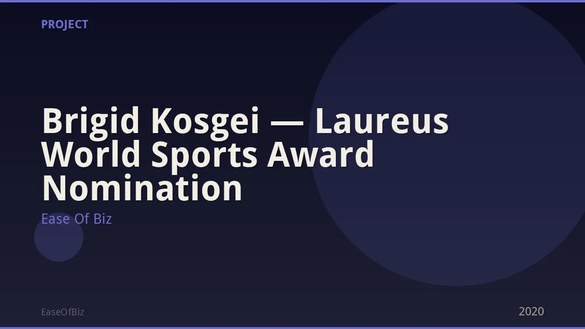 Brigid Kosgei — Laureus World Sports Award Nomination