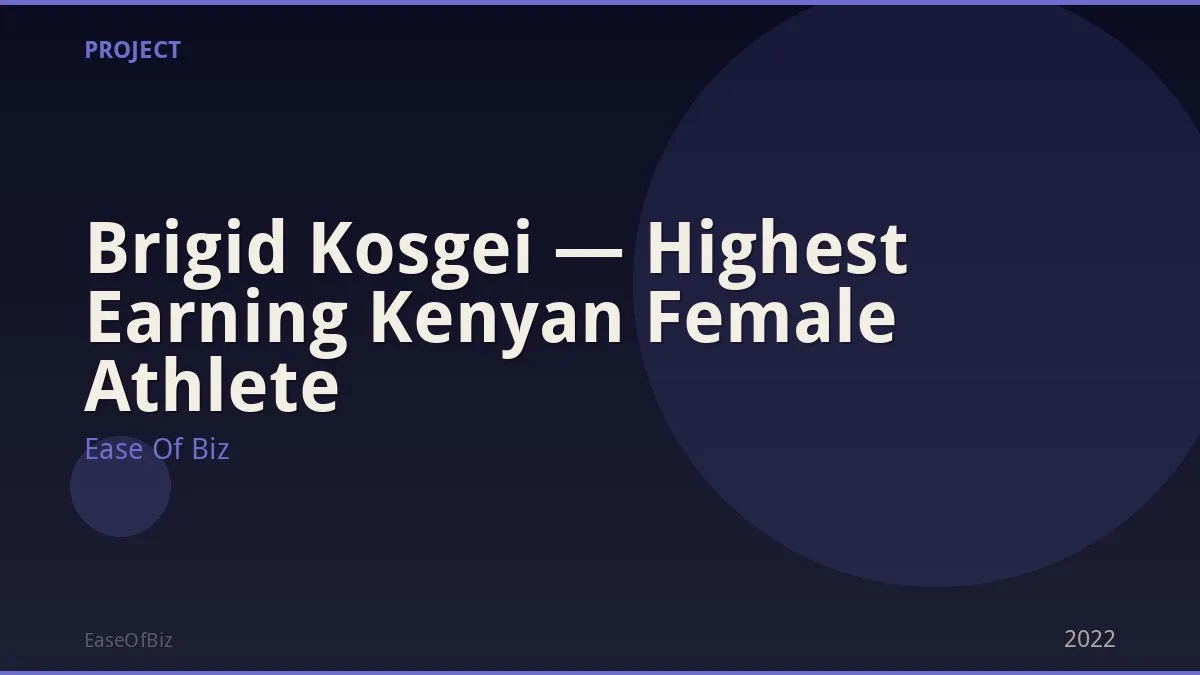 Brigid Kosgei — Highest Earning Kenyan Female Athlete