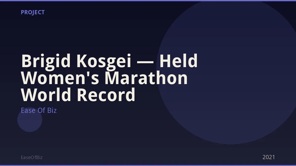 Brigid Kosgei — Held Women's Marathon World Record