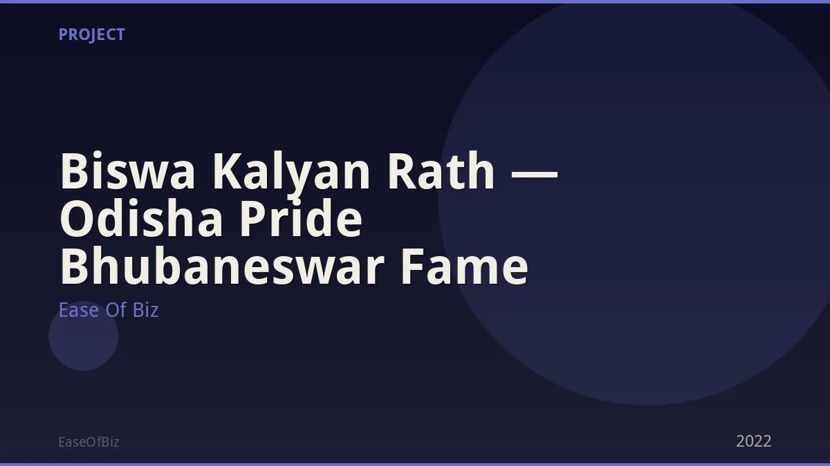 Biswa Kalyan Rath — Odisha Pride Bhubaneswar Fame