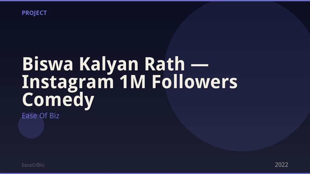 Biswa Kalyan Rath — Instagram 1M Followers Comedy