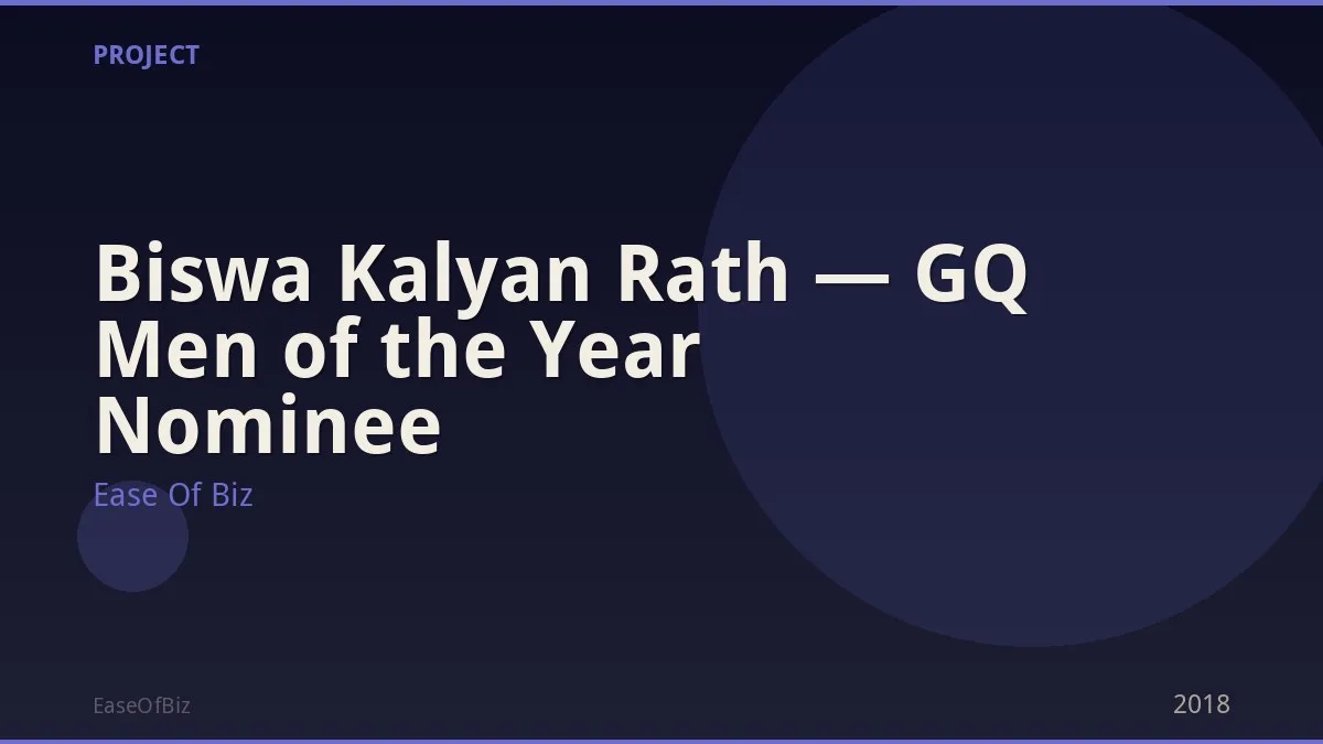 Biswa Kalyan Rath — GQ Men of the Year Nominee