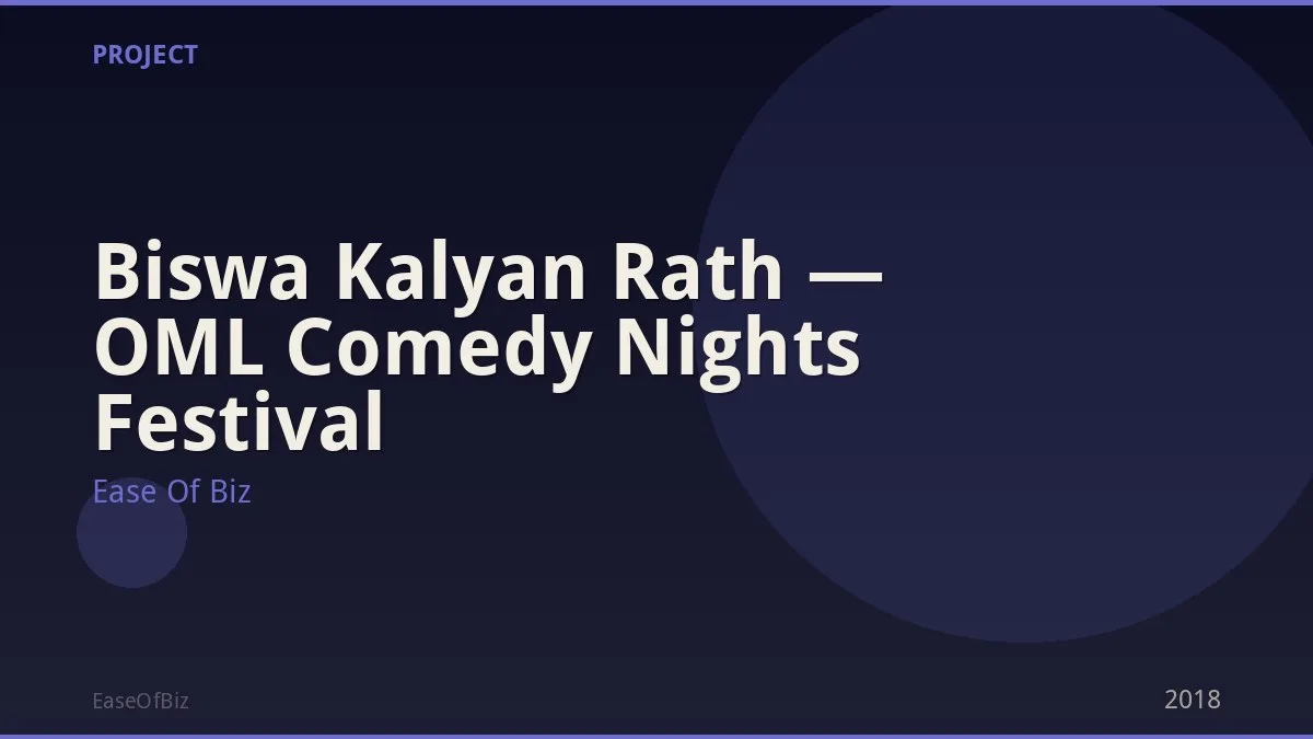 Biswa Kalyan Rath — OML Comedy Nights Festival