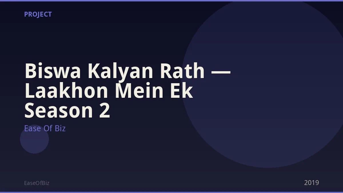 Biswa Kalyan Rath — Laakhon Mein Ek Season 2