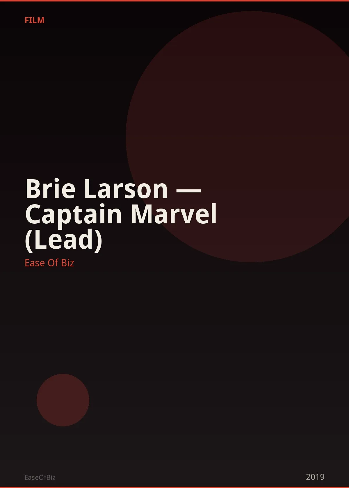 Brie Larson — Captain Marvel (Lead)