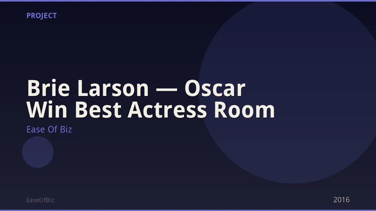 Brie Larson — Oscar Win Best Actress Room