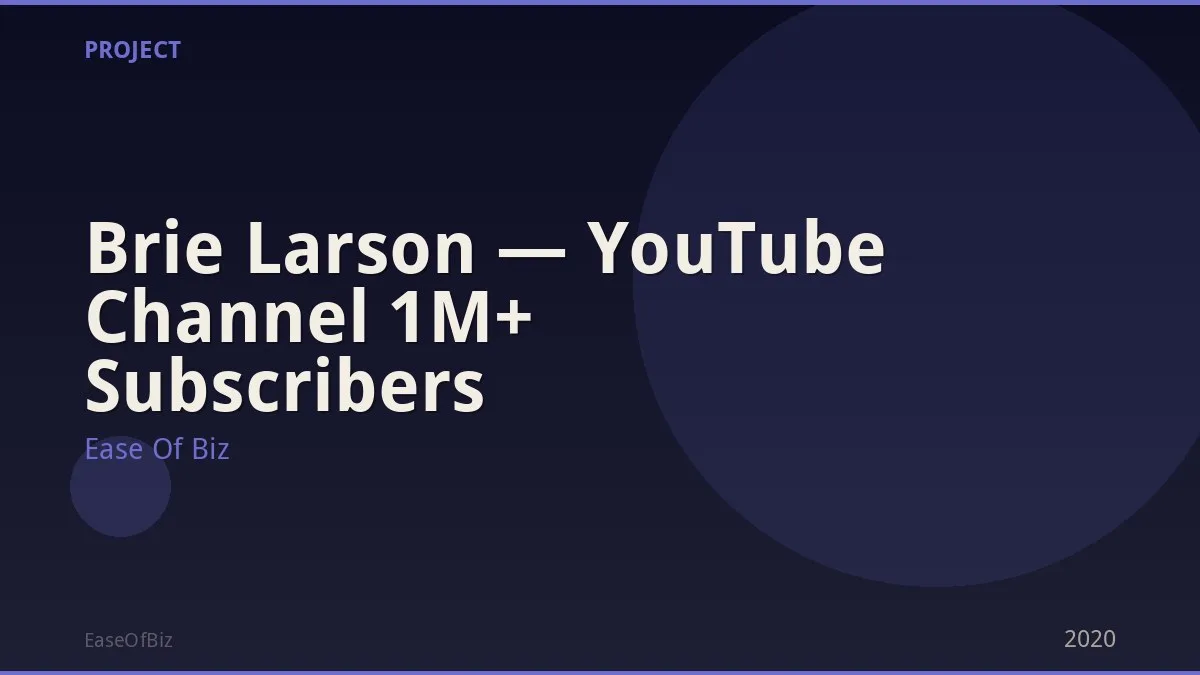 Brie Larson — YouTube Channel 1M+ Subscribers