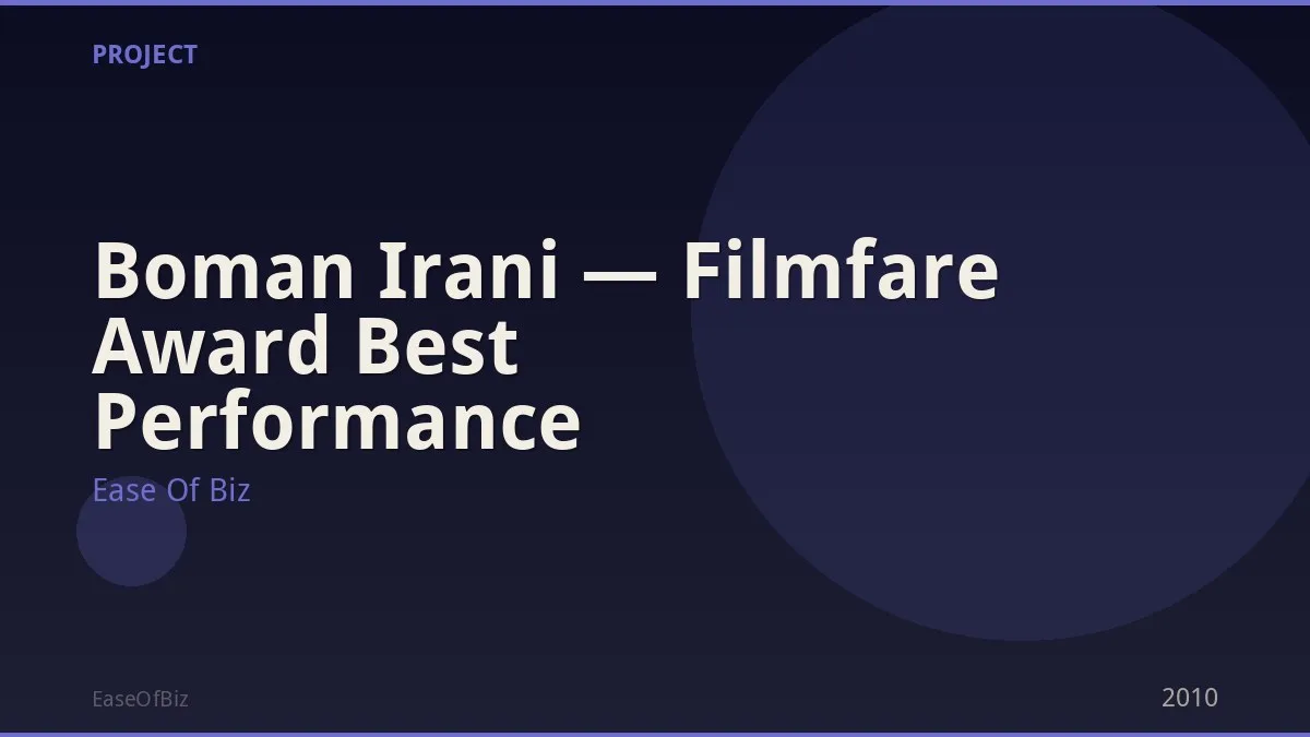 Boman Irani — Filmfare Award Best Performance