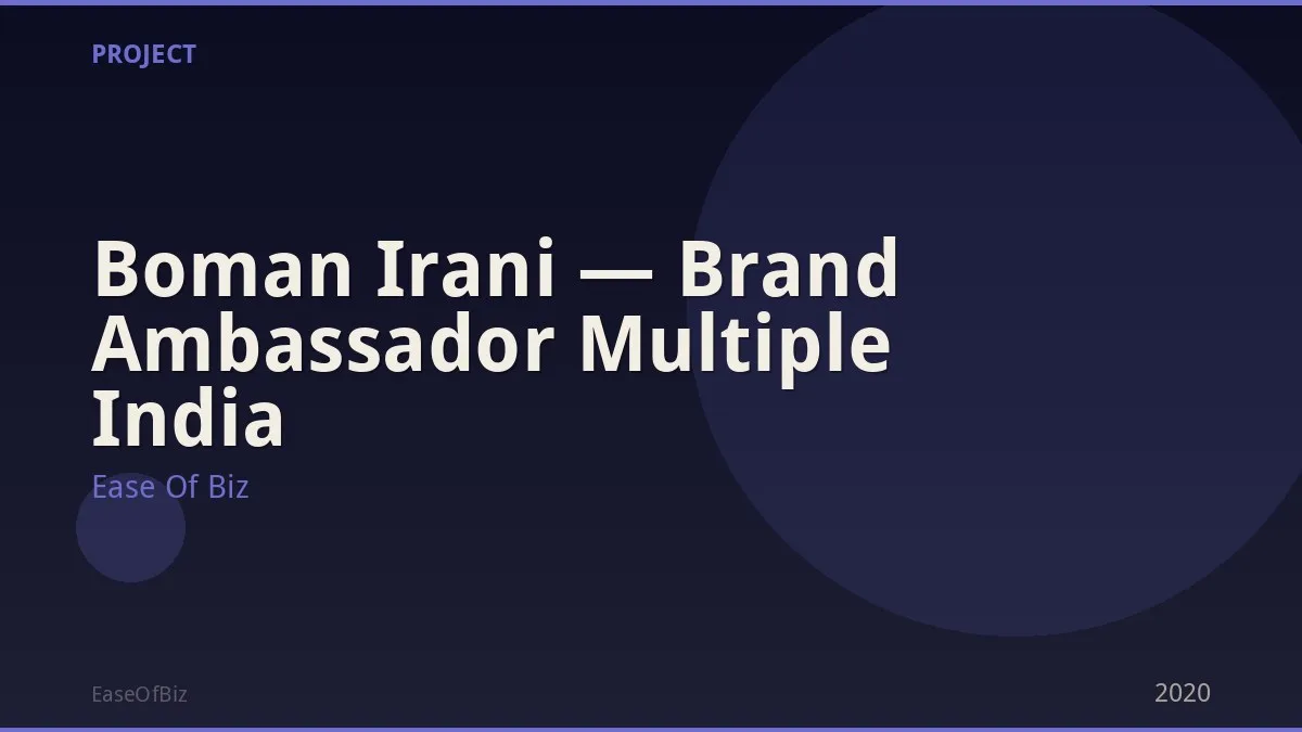 Boman Irani — Brand Ambassador Multiple India
