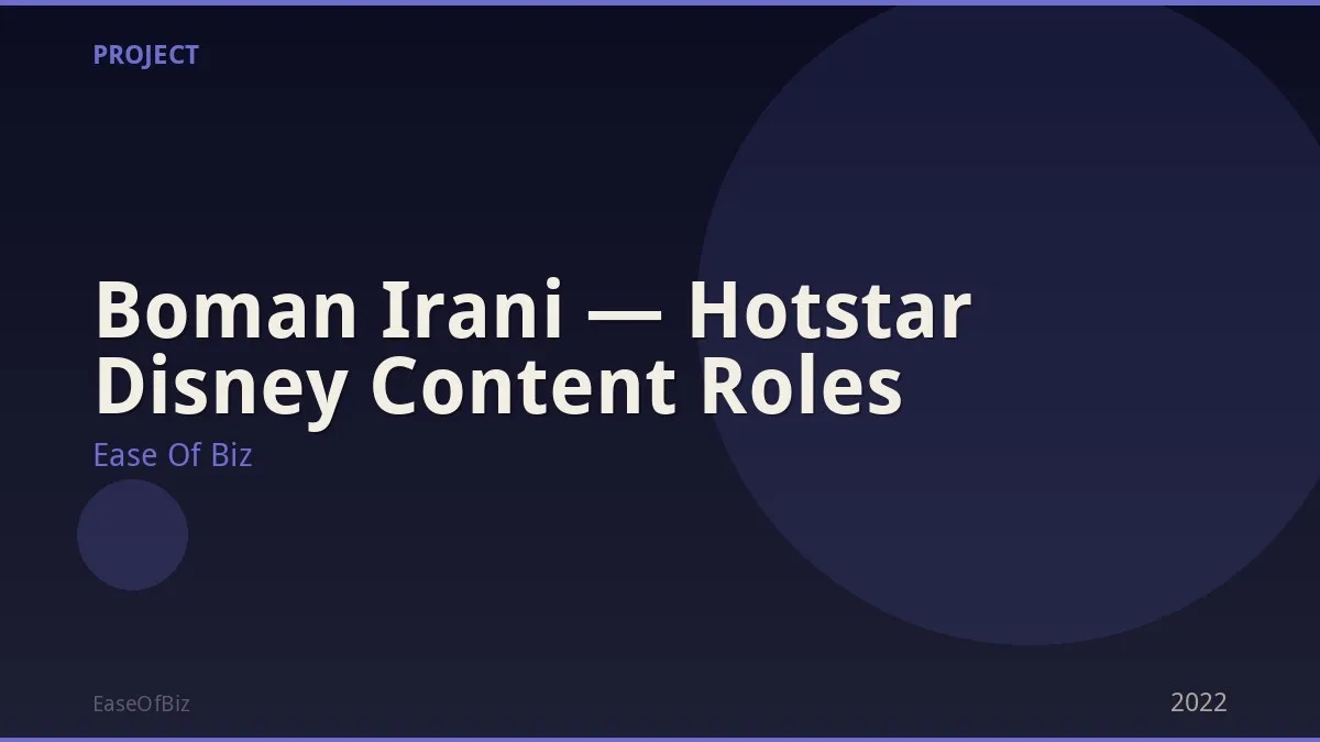 Boman Irani — Hotstar Disney Content Roles