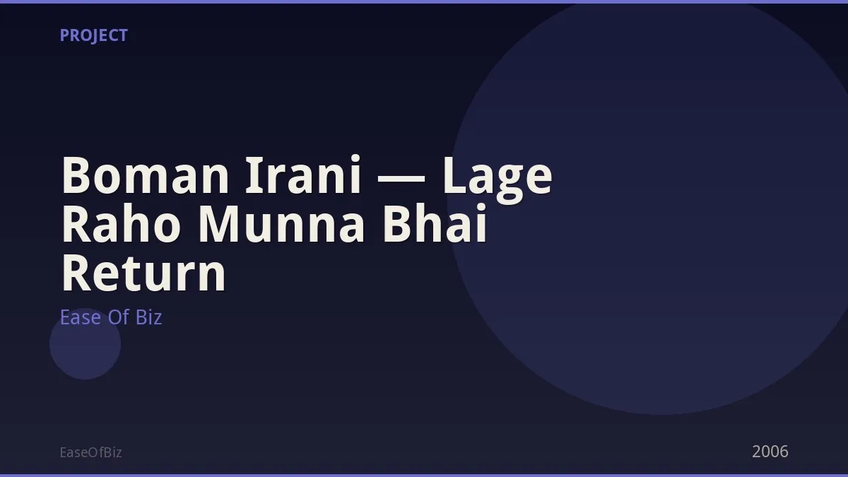 Boman Irani — Lage Raho Munna Bhai Return