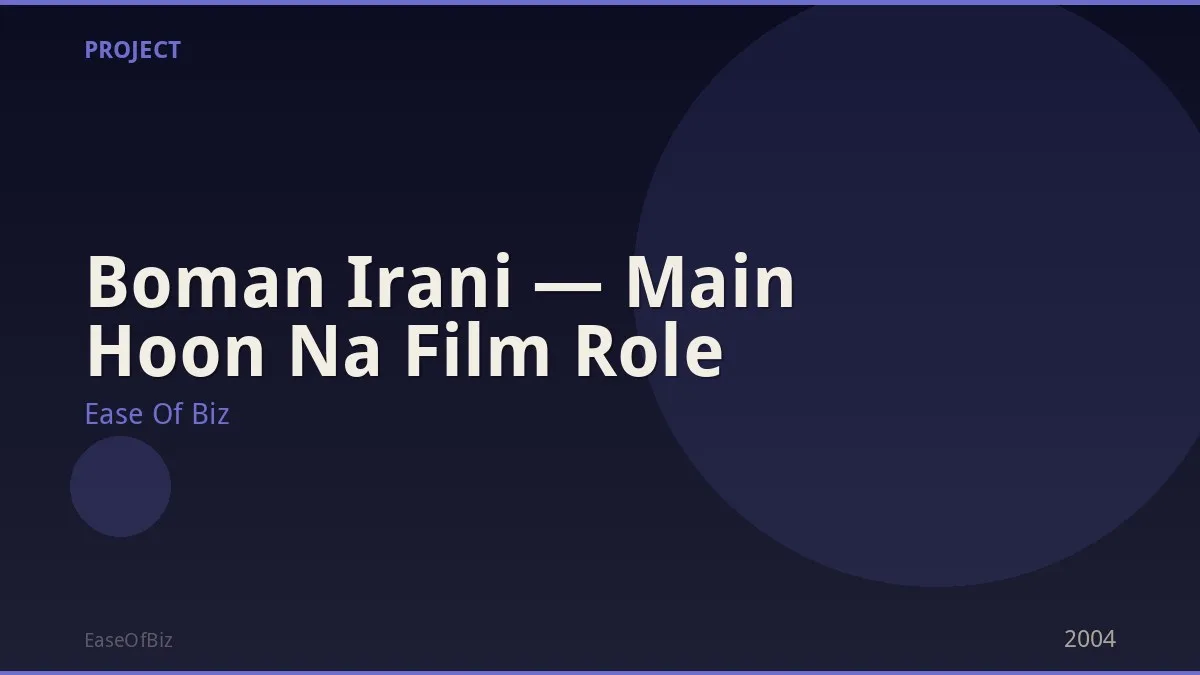 Boman Irani — Main Hoon Na Film Role