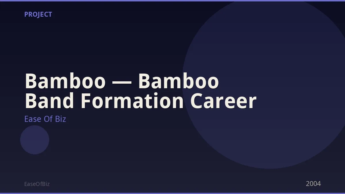 Bamboo — Bamboo Band Formation Career