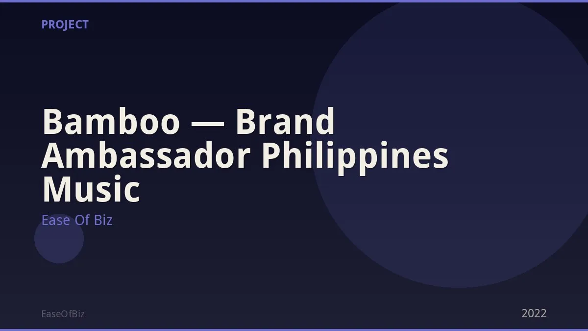 Bamboo — Brand Ambassador Philippines Music