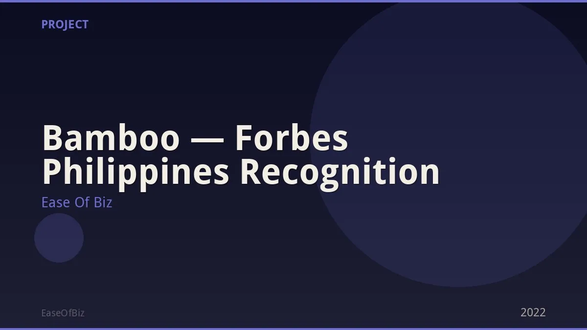 Bamboo — Forbes Philippines Recognition