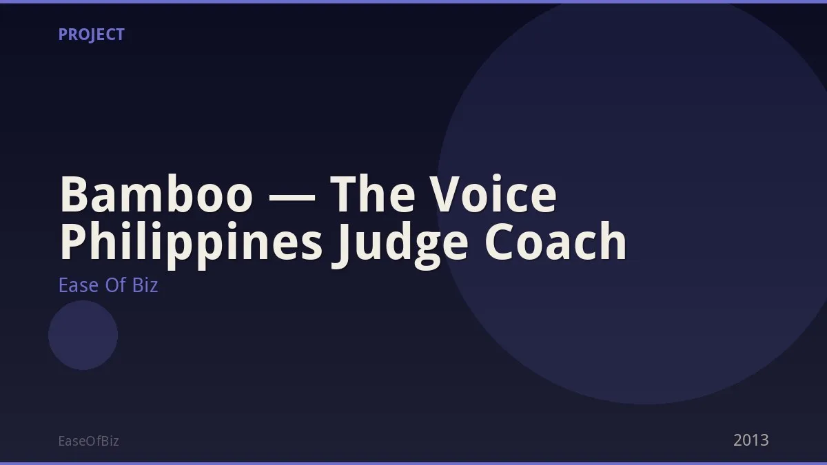 Bamboo — The Voice Philippines Judge Coach