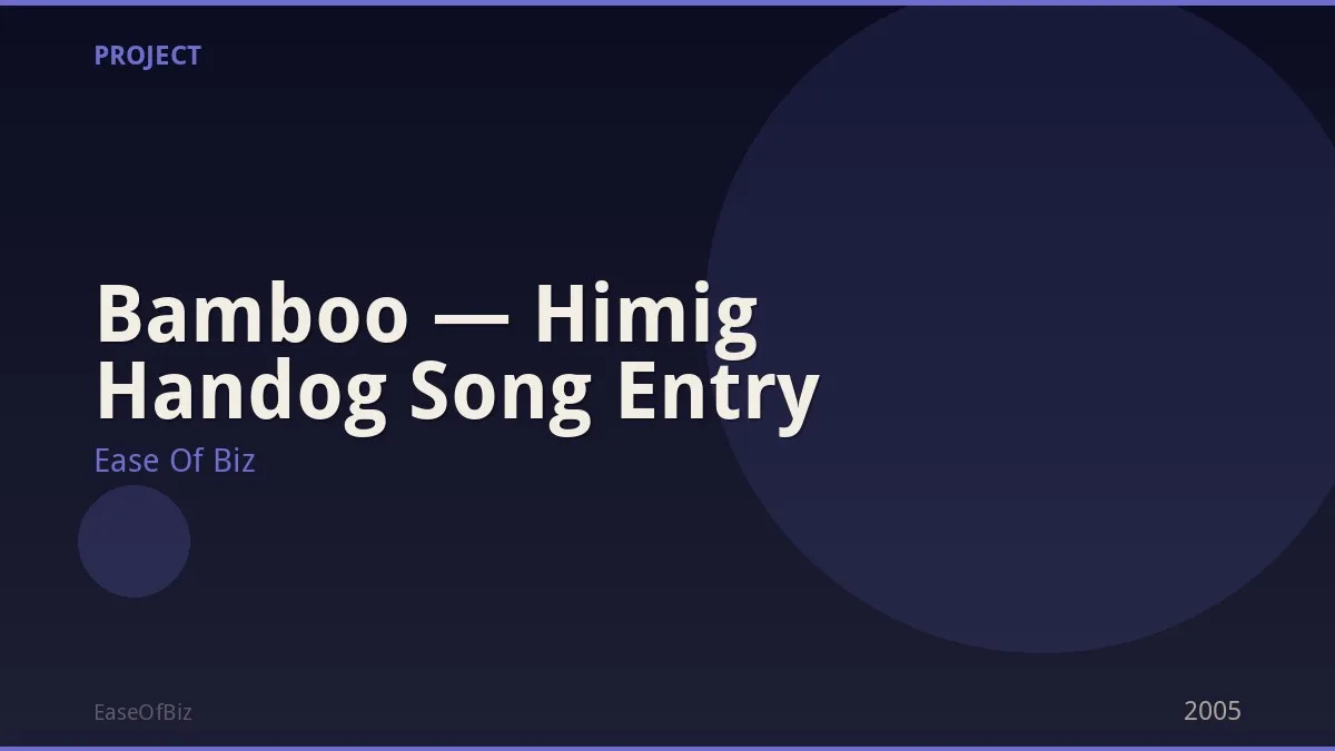Bamboo — Himig Handog Song Entry