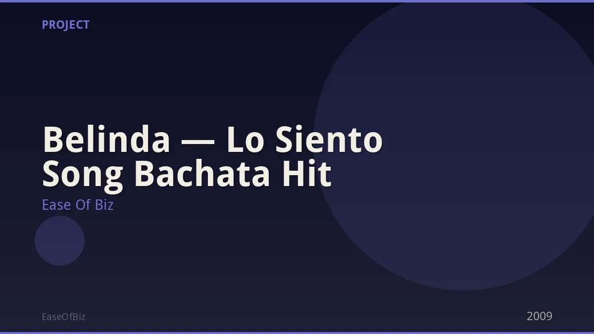 Belinda — Lo Siento Song Bachata Hit