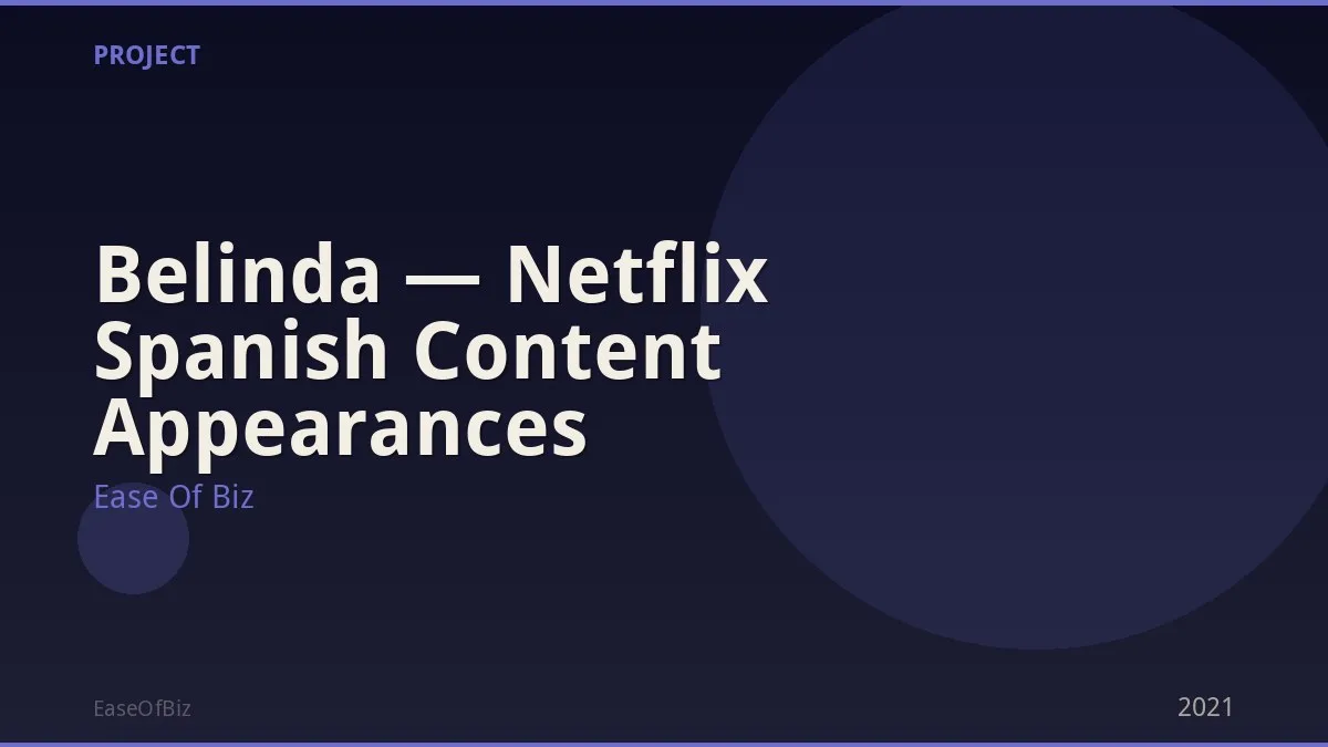Belinda — Netflix Spanish Content Appearances