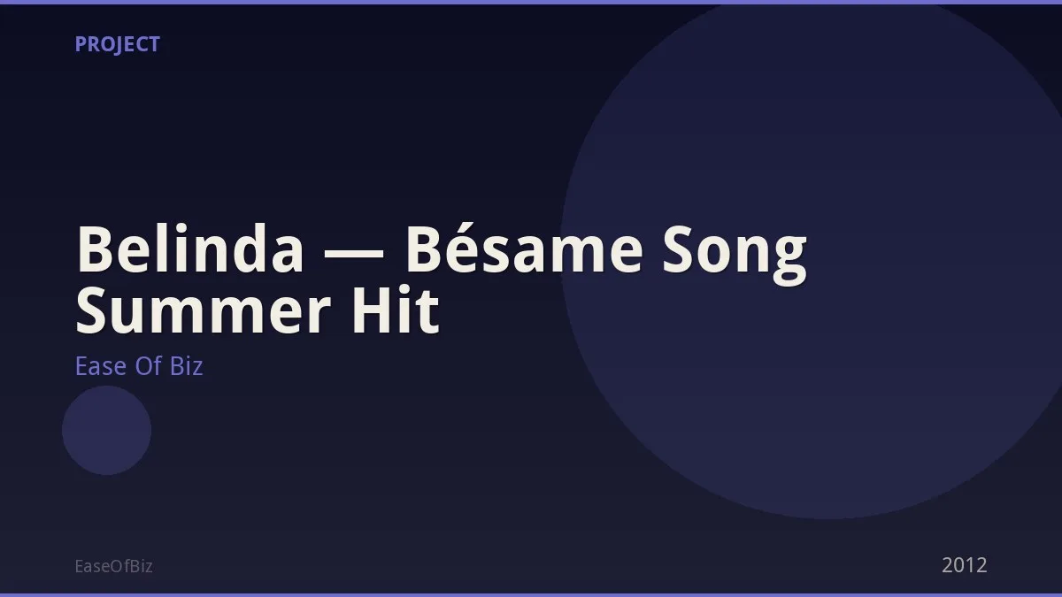 Belinda — Bésame Song Summer Hit