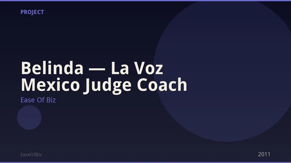 Belinda — La Voz Mexico Judge Coach
