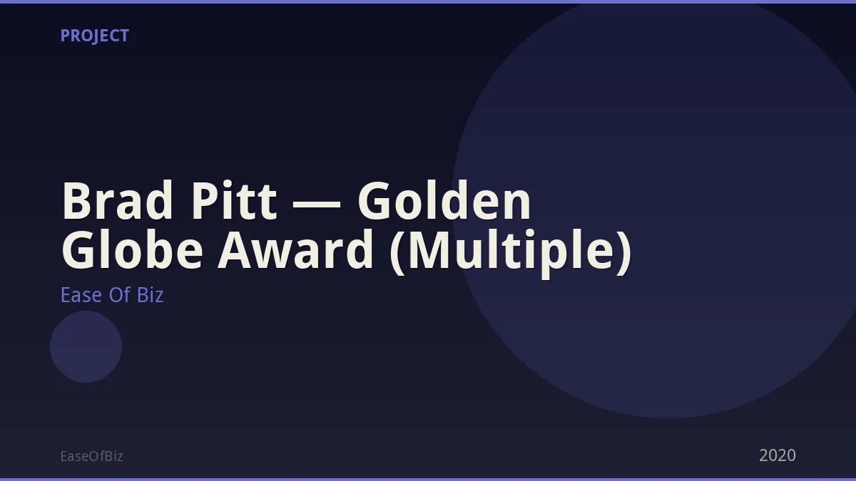 Brad Pitt — Golden Globe Award (Multiple)