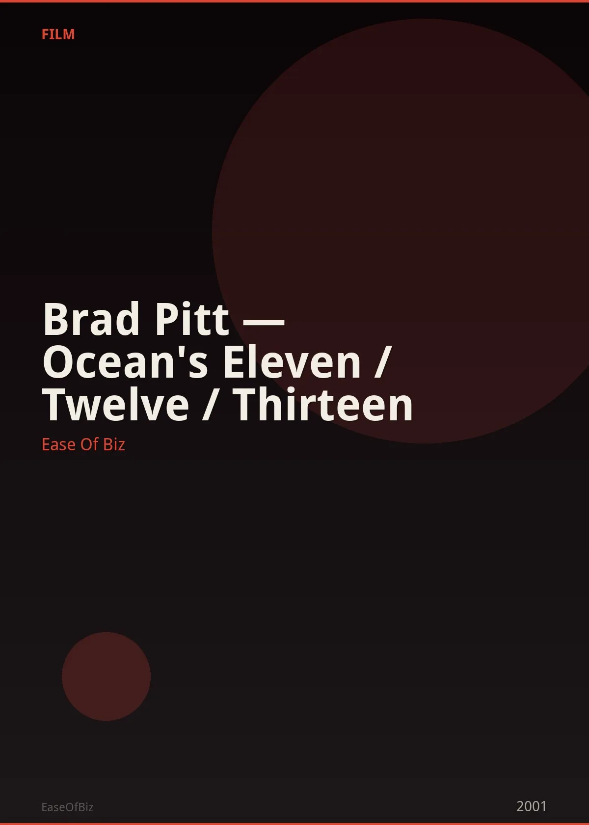 Brad Pitt — Ocean's Eleven / Twelve / Thirteen