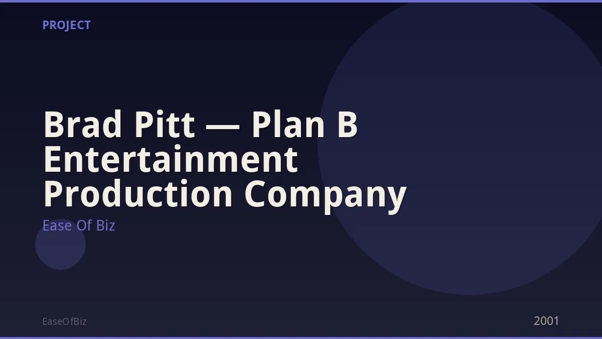 Brad Pitt — Plan B Entertainment Production Company