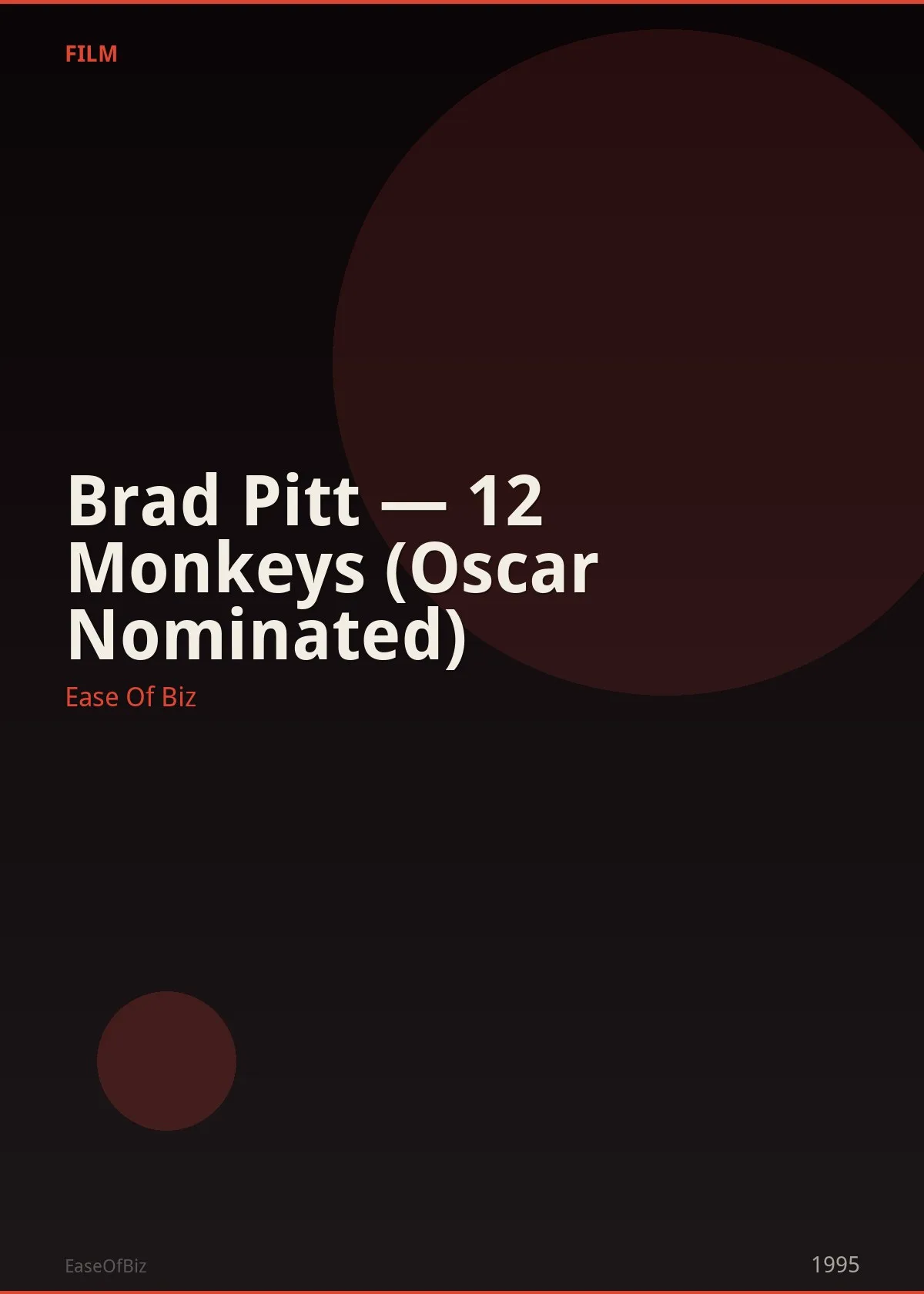 Brad Pitt — 12 Monkeys (Oscar Nominated)