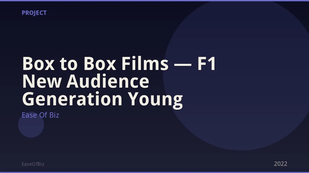 Box to Box Films — F1 New Audience Generation Young