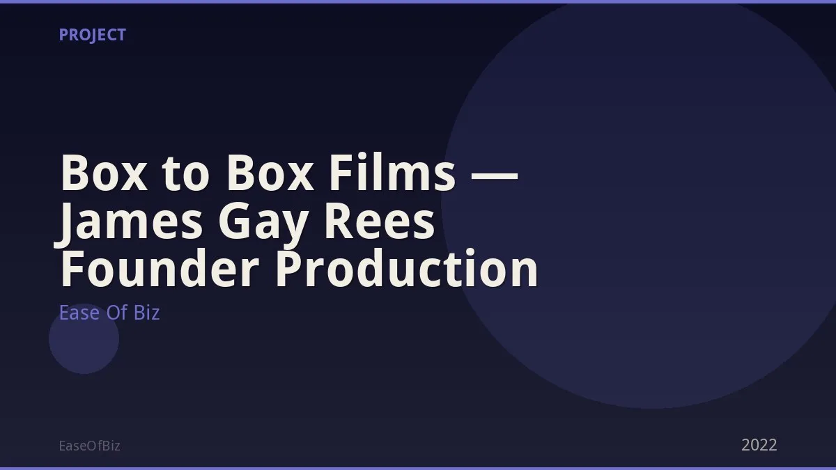 Box to Box Films — James Gay Rees Founder Production