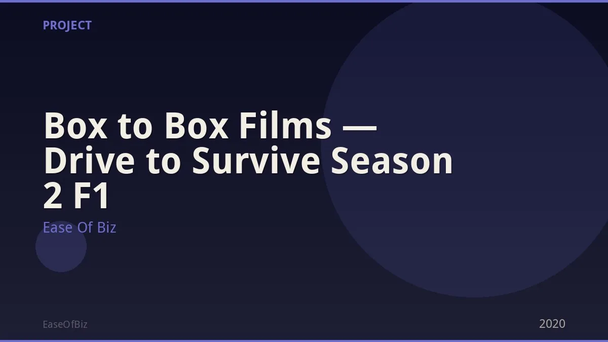 Box to Box Films — Drive to Survive Season 2 F1