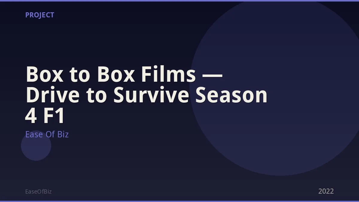 Box to Box Films — Drive to Survive Season 4 F1