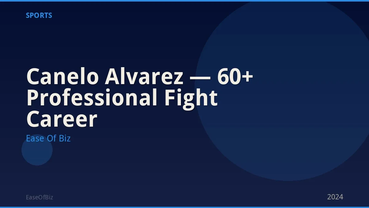 Canelo Alvarez — 60+ Professional Fight Career