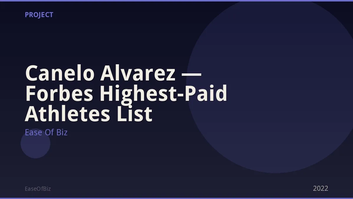 Canelo Alvarez — Forbes Highest-Paid Athletes List
