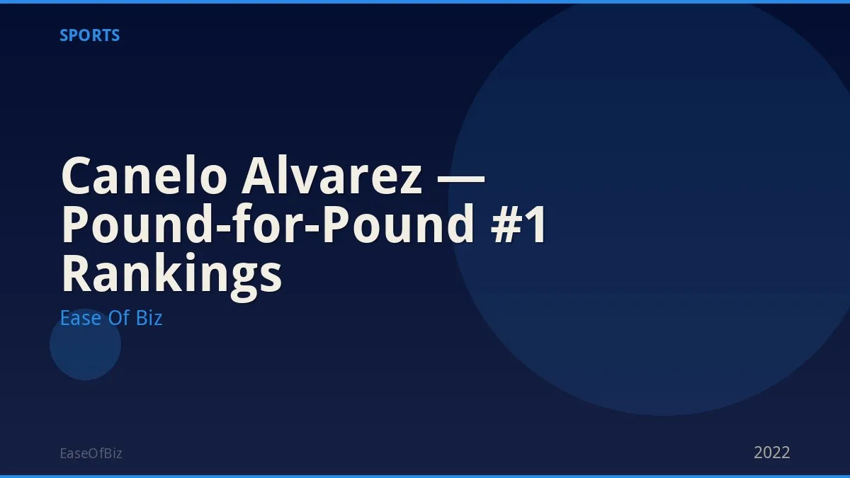 Canelo Alvarez — Pound-for-Pound #1 Rankings