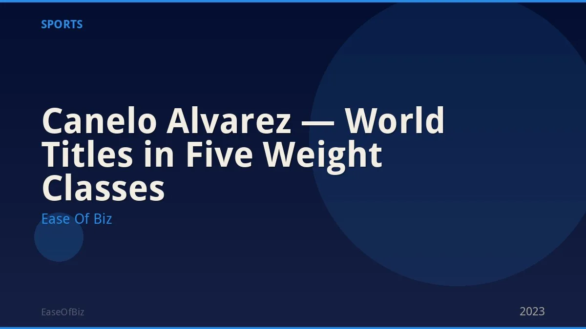 Canelo Alvarez — World Titles in Five Weight Classes
