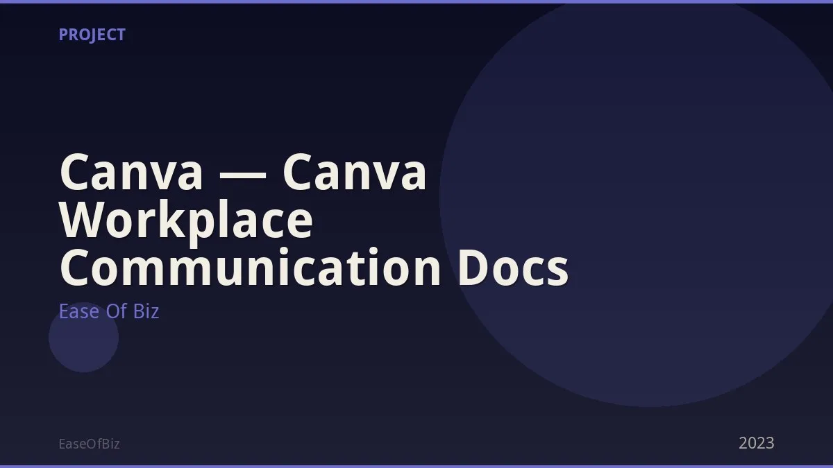 Canva — Canva Workplace Communication Docs