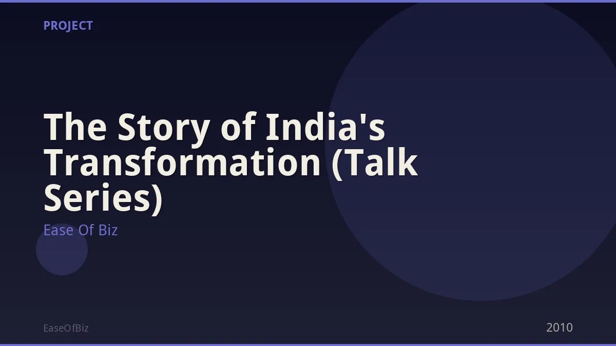 The Story of India's Transformation (Talk Series)