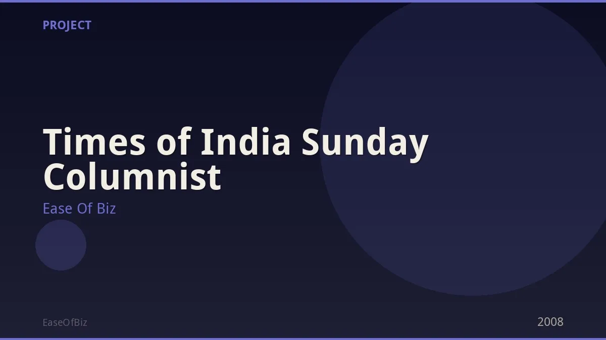 Times of India Sunday Columnist