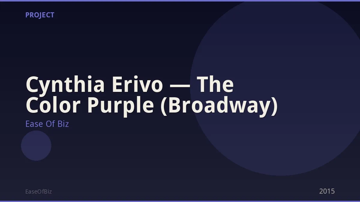 Cynthia Erivo — The Color Purple (Broadway)
