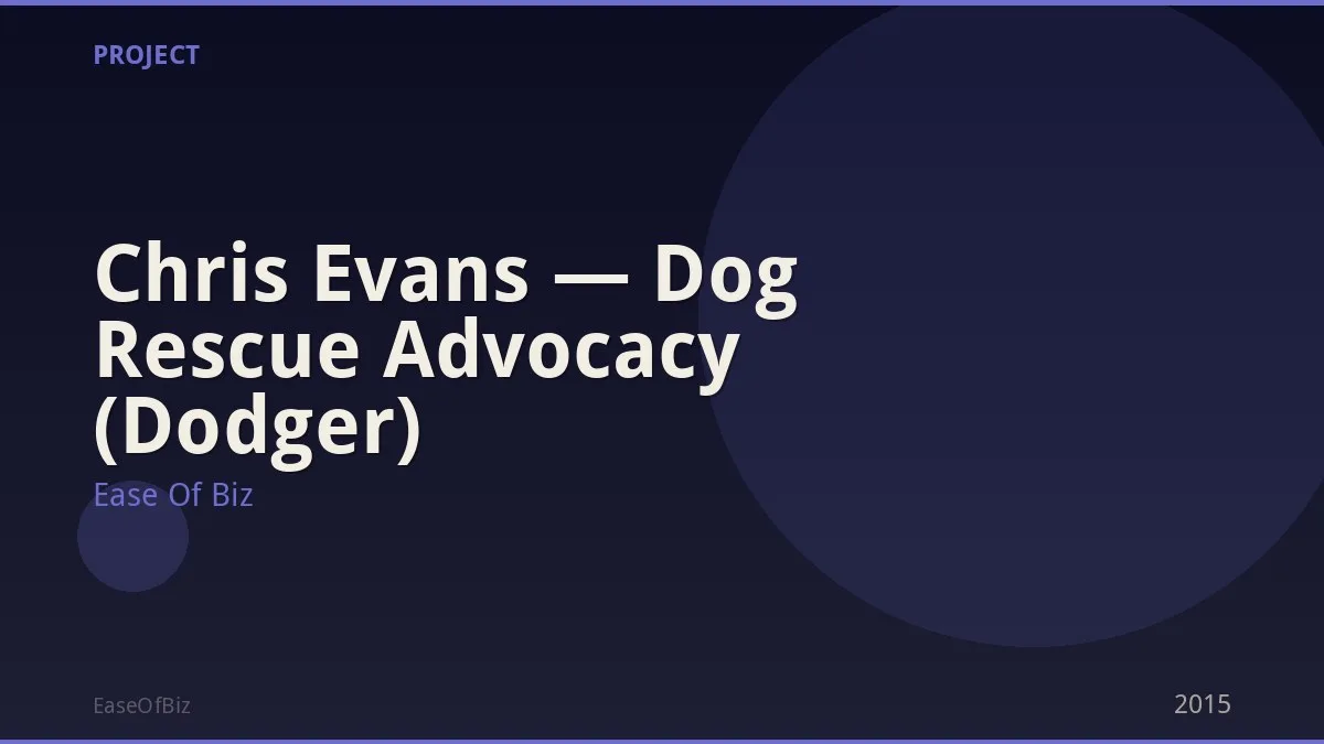 Chris Evans — Dog Rescue Advocacy (Dodger)