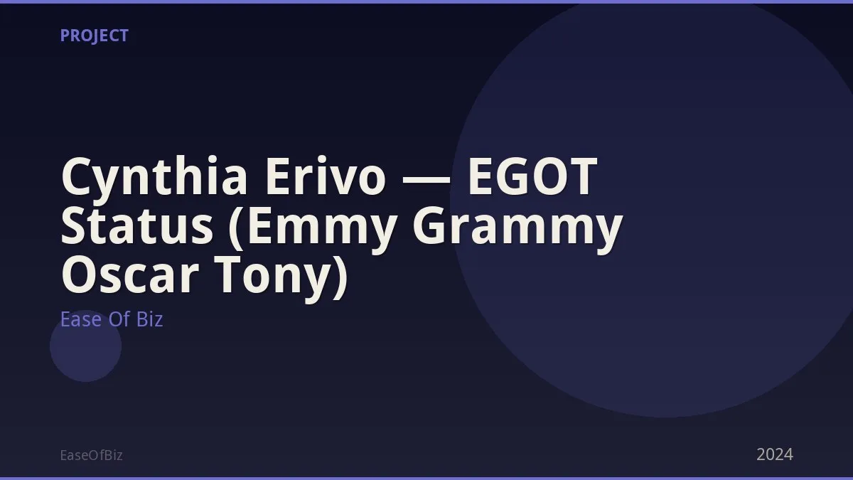 Cynthia Erivo — EGOT Status (Emmy Grammy Oscar Tony)