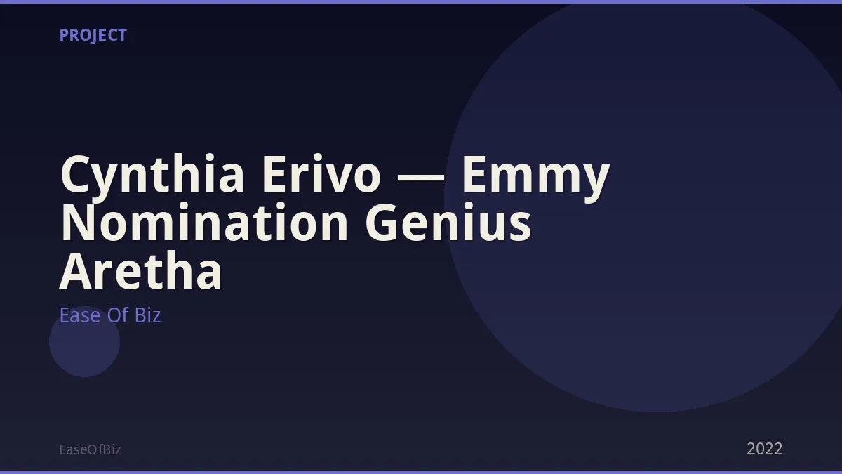 Cynthia Erivo — Emmy Nomination Genius Aretha
