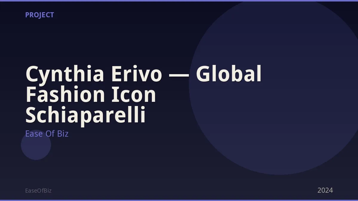 Cynthia Erivo — Global Fashion Icon Schiaparelli