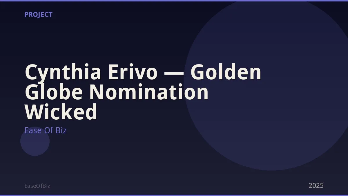 Cynthia Erivo — Golden Globe Nomination Wicked