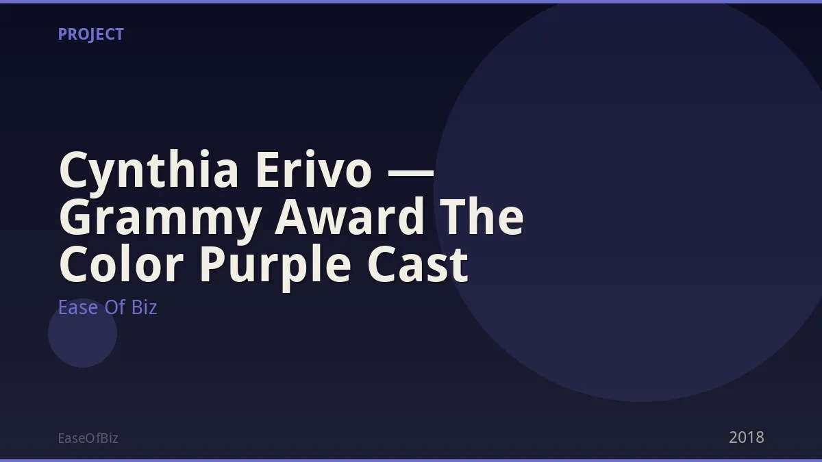 Cynthia Erivo — Grammy Award The Color Purple Cast